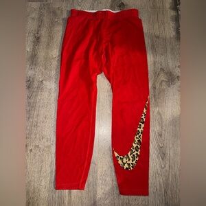 Rare Red Nike Cheetah Swoosh Pants - Y2K